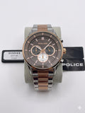Police Rush Two-Tone Chrono-Style Watch – Gray Dial & Rose Gold Accents WCH