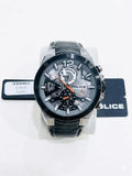 Police Saiho Dual-Time Sports Watch – Gray Mechanical Dial & Black Leather Strap WCH