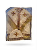 Premium Liturgical Priest Burnus (Cape) Set – Burgundy & Gold Brocade