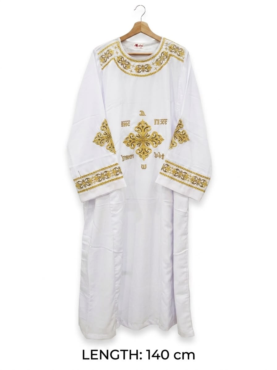 Elegant Gold Embroidered Coptic Deacon Tonia – 140cm CLT