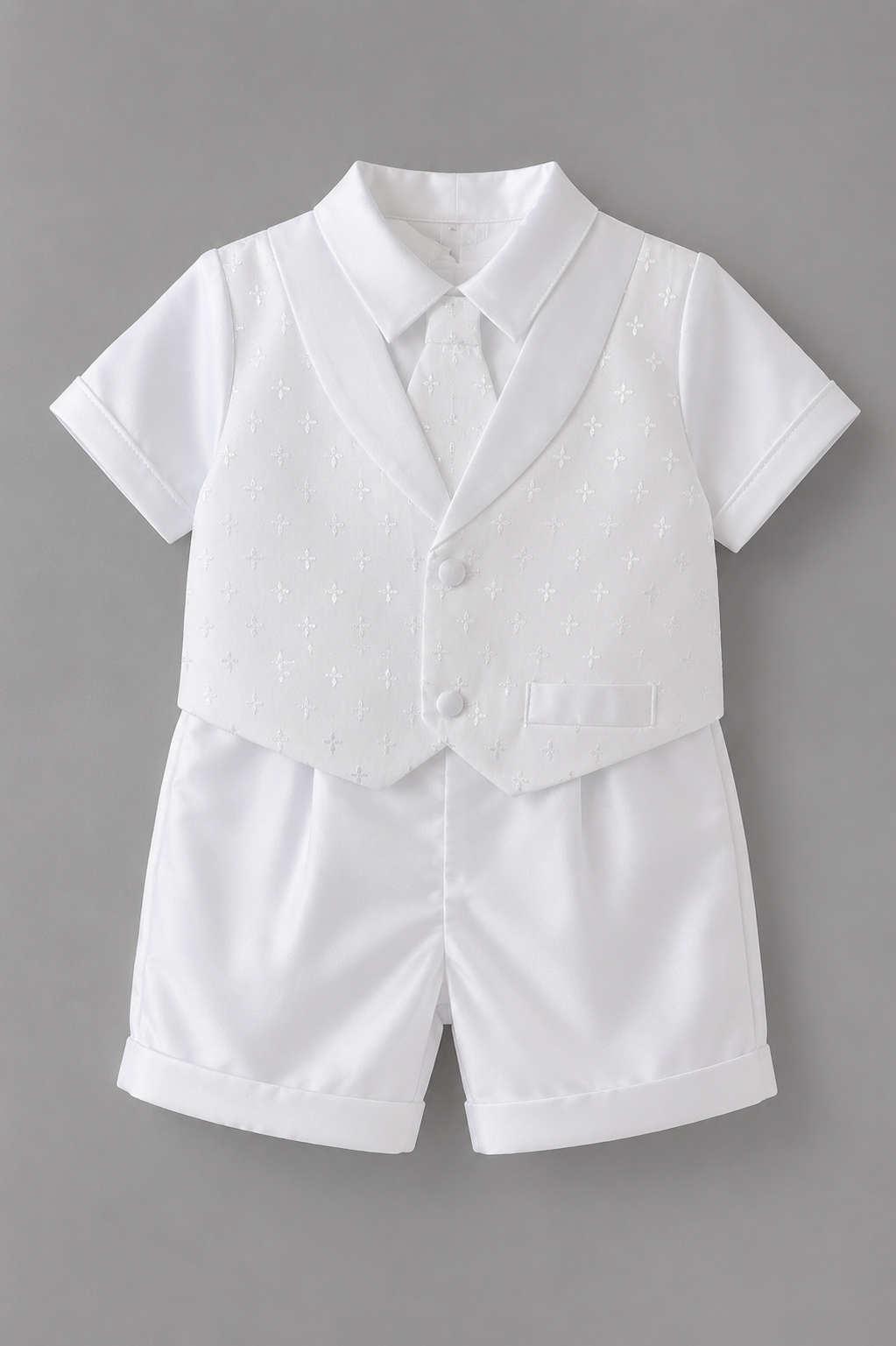 Premium Infant White Baptism Suit Set  BPM