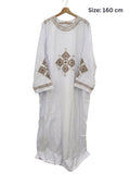 Traditional Coptic Deacon Tonia (White with Brown Embroidery) – 160cm CLT