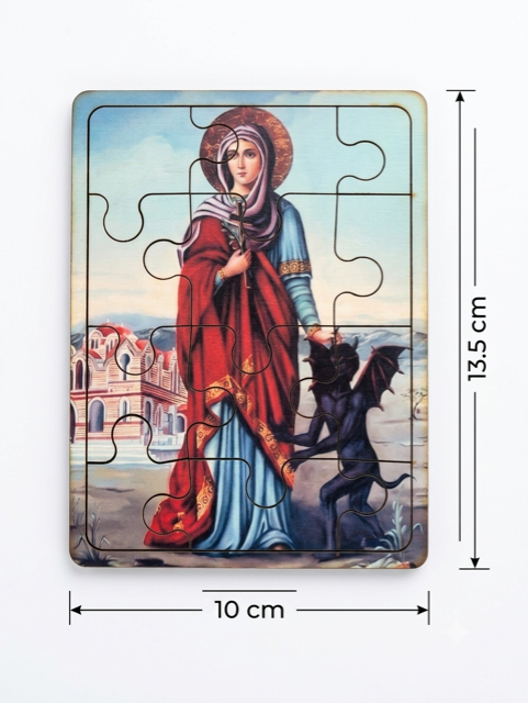 Saint Marina Defeating the Demon Traditional Wooden Puzzle – 10cm x 13.5cm MSL