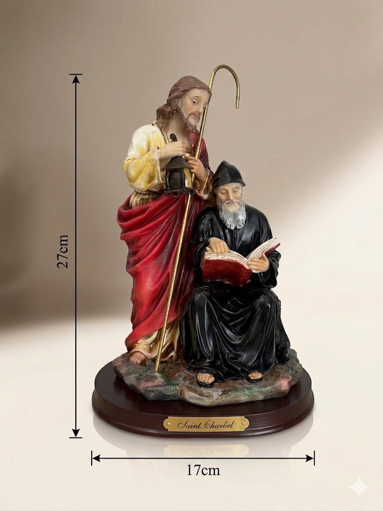 Saint Charbel and Jesus Christ Devotional Statue HFS