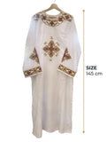Premium Gold and Burgundy Embroidered Coptic Deacon Tonia – 145cm CLT