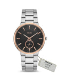 Fiori "Classic Time" Men's Minimalist Watch – Stainless Steel Link Bracelet with Rose Gold Bezel WCH