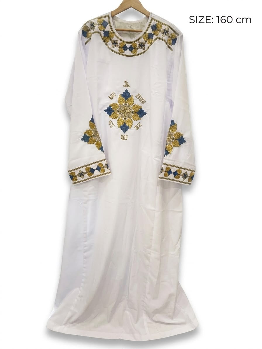 Premium Gold and Blue Embroidered Coptic Deacon Tonia – 160cm CLT