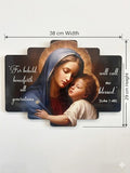 Virgin Mary and Child Jesus Scripture Wall Hanging Plaque - Luke 1:48 Art (38cm x 29cm) ICN