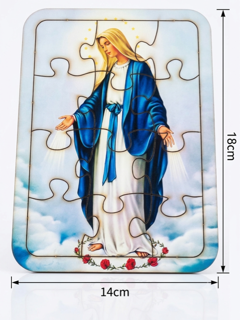 Our Lady of Grace (Miraculous Medal Image) Traditional Wooden Puzzle – 14cm x 18cm MSL