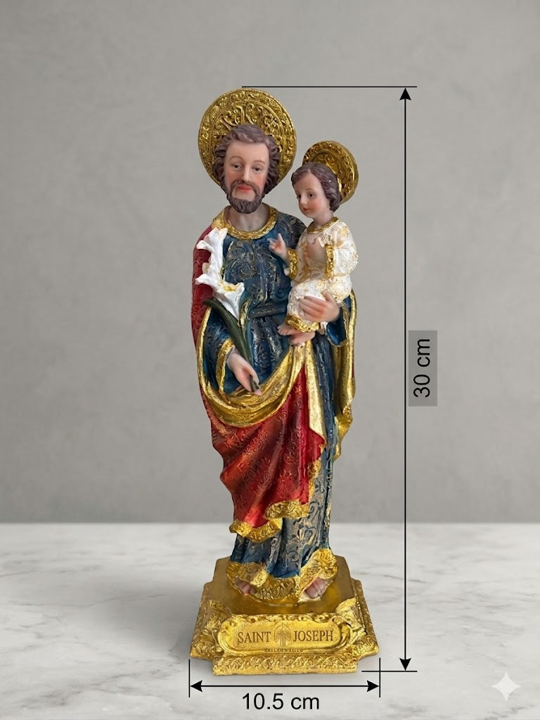 30042 Saint Joseph holding Child Jesus Statue HFS