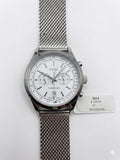 Fiori "Transocean" Men's Multi-Function Watch – Stainless Steel Mesh Bracelet & White Dial WCH