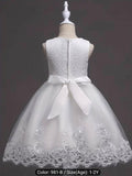 Premium White Toddler Baptism Dress – Pearl Neckline BPM