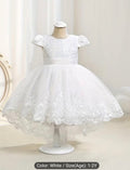 Premium White Sequin &amp; Lace Toddler High-Low Gown&nbsp; BPM