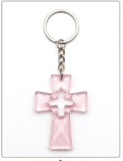 Translucent Rose Pink Keychain – Cutout Center Acrylic Charm