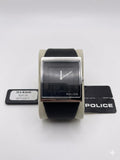 Police "Skyline X" Men's Minimalist Watch – Square Stainless Steel Case with Black Leather Strap WCH