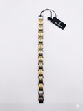 SanDino Men's Silver & Gold Greek Key Link Bracelet CNB