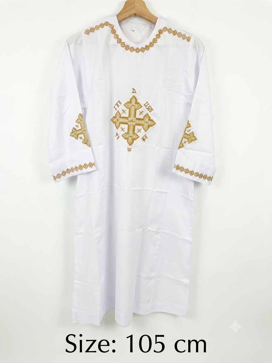 Traditional Gold Embroidered Youth Coptic Deacon Tonia – 105cm CLT