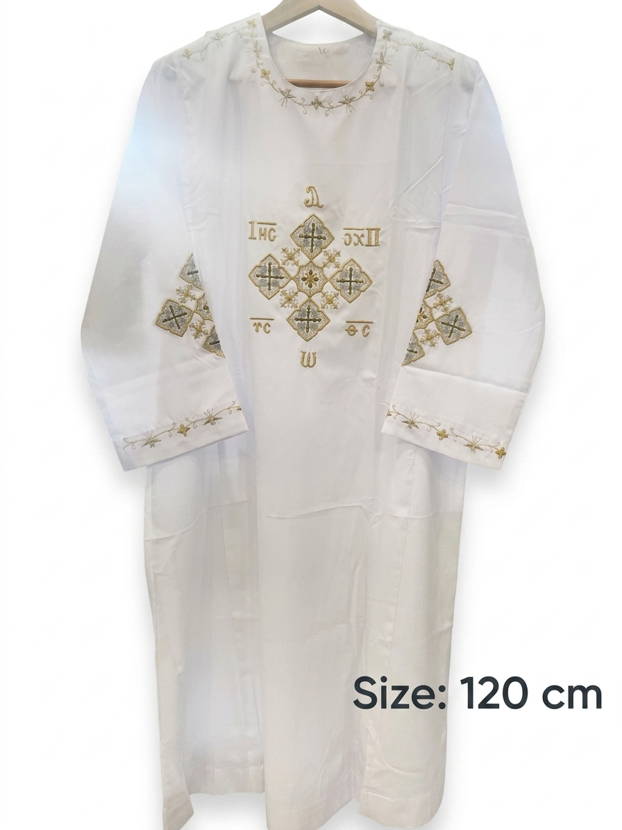 Traditional Gold and Silver Geometric Diamond Coptic Deacon Tonia – 120cm CLT