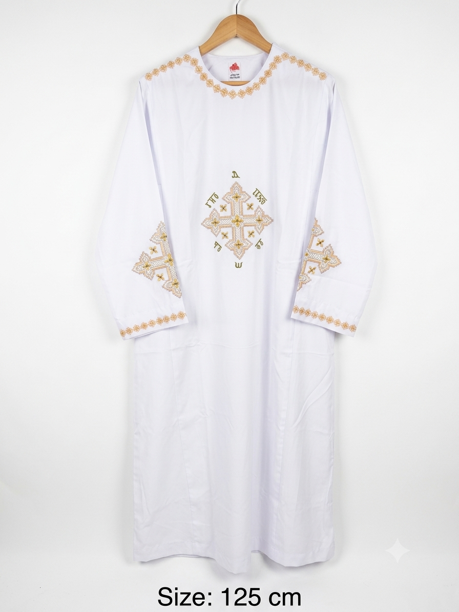 Traditional Gold and Champagne Geometric Coptic Deacon Tonia – 125cm CLT