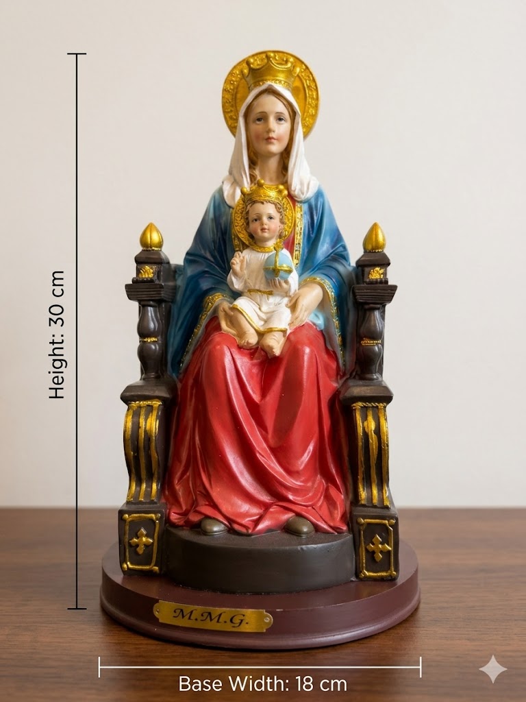 30017 Our Lady of the Throne- - Mother of God and Child Jesus Statue HFS