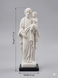St. Joseph and Child Jesus Minimalist White Figurine HFS