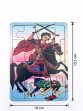 Saint Philopater Mercurius (Abu Seifein) Traditional Wooden Puzzle – 10cm x 13.5cm MSL