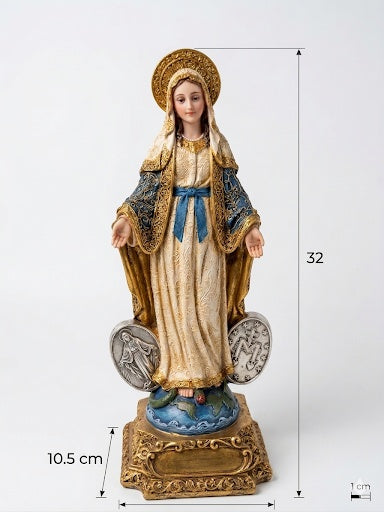 30008 Virgin Mary with Miraculous Medallions Figurine HFS