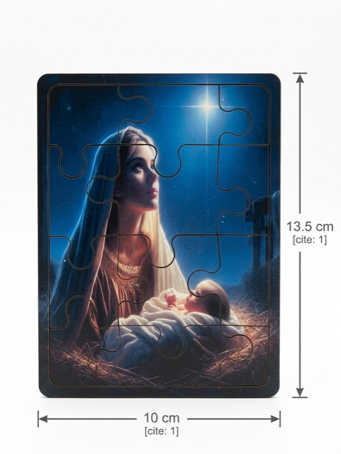 The Nativity and Star of Bethlehem Children's Wooden Puzzle – 10cm x 13.5cm MSL