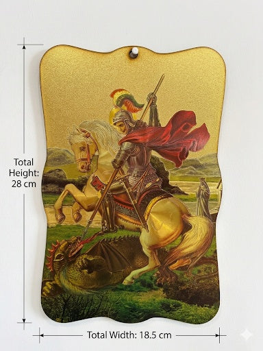 Saint George the Great Martyr (Dragon Slayer) Orthodox Wooden icon ICN