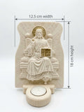 30043 Christ Enthroned Relief Plaque with Candle Holder (18 cm x 12.5 cm) HFS