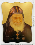 Pope Shenouda III Coptic Orthodox Wooden icon ICN