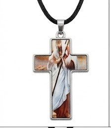 40007 Good Shepherd Cross Pendant Necklace – Sacred Image Pendant CNB