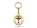 40042 Gold-Tone Rhinestone Circular Pendant Keychain – Decorative Religious