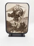 Archangel Saint Michael Standing Plaque Display (15.5 x 20.5 cm) ICN