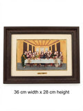 3D Relief Last Supper Framed Wall Art – Dark Wood Frame (36 × 28 cm) ICN