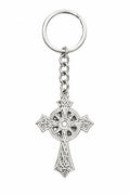40057 Silver Ornate Celtic Ring Cross Metal Keychain
