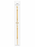 40027 Gold Rhinestone Cross Mesh Chain Bracelet CNB