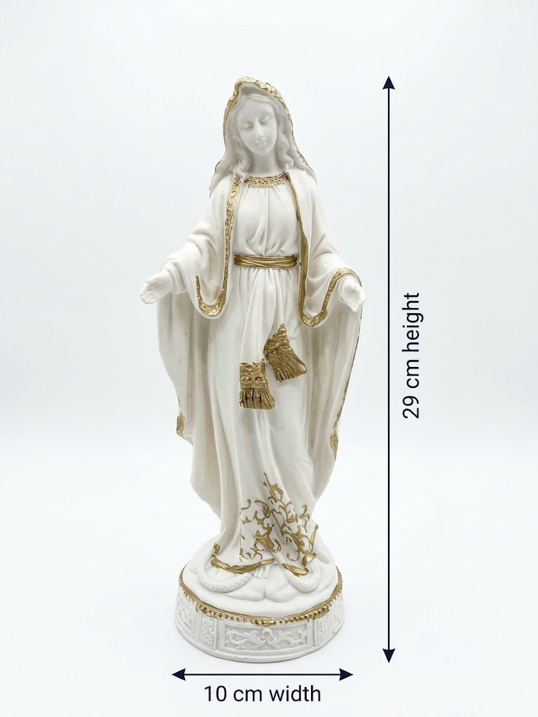 30046 Our Lady of Grace Blessed Virgin Mary Statue with Gold Accents (29 cm x 10 cm)