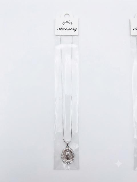 40003 Silver Oval Virgin Mary Medallion Pendant Necklace CNB