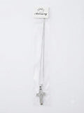 40004 Silver Double-Row Crystal Pendant Necklace CNB