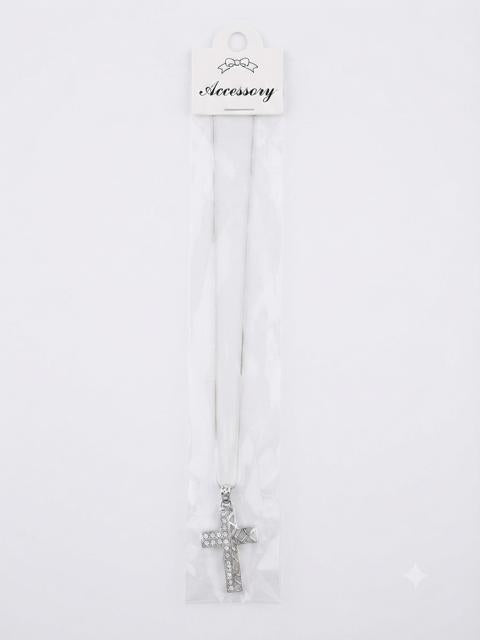 4000 Silver Dual-Texture Crystal & Etched Pendant Necklace CNB