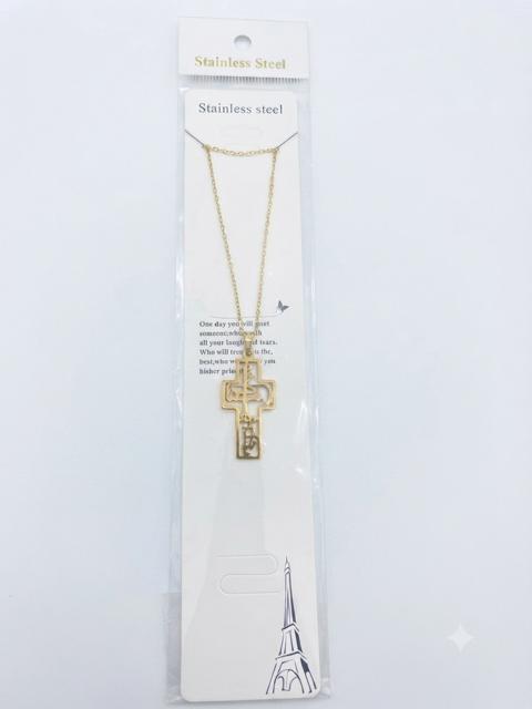 40019 Gold Stainless Steel Arabic Calligraphy Pendant Necklace CNB