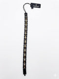 SanDino Matte Black Link Bracelet with Dual Gold Center Stripes CNB