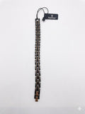 SanDino Men’s Dark Gunmetal Link Bracelet with Rose Gold Accents CNB