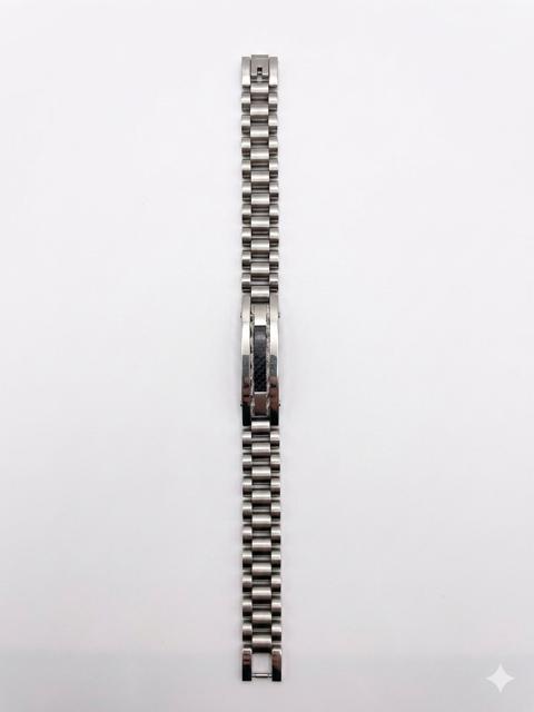 Sleek Stainless Steel & Carbon Fiber ID Bracelet CNB