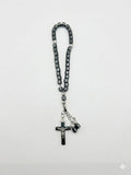Gunmetal Hematite Auto Rosary – Rearview Mirror Single Decade RES