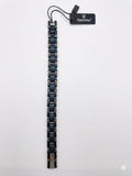 SanDino Men’s Black & Electric Blue Carbon Fiber Link Bracelet CNB