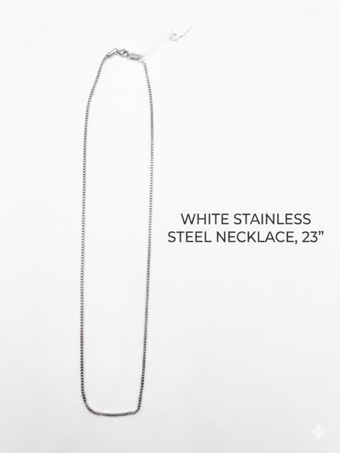 Stainless Steel Box Chain Necklace – Sleek Silver Tone CNB