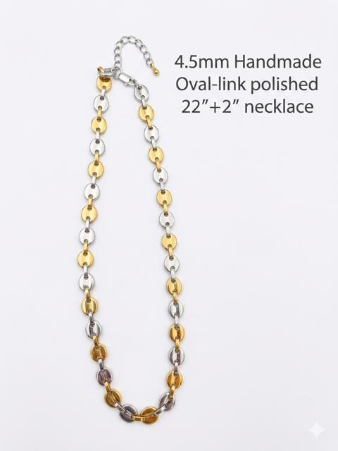 Classic White Stainless Steel Curb Chain Necklace CNB