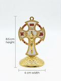 Ornate Standing Crucifix with Enamel & Gold Finish CRS